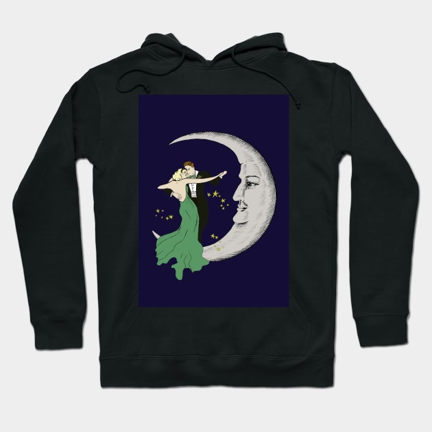 Vintage dancing on the moon Hoodie by CasValli